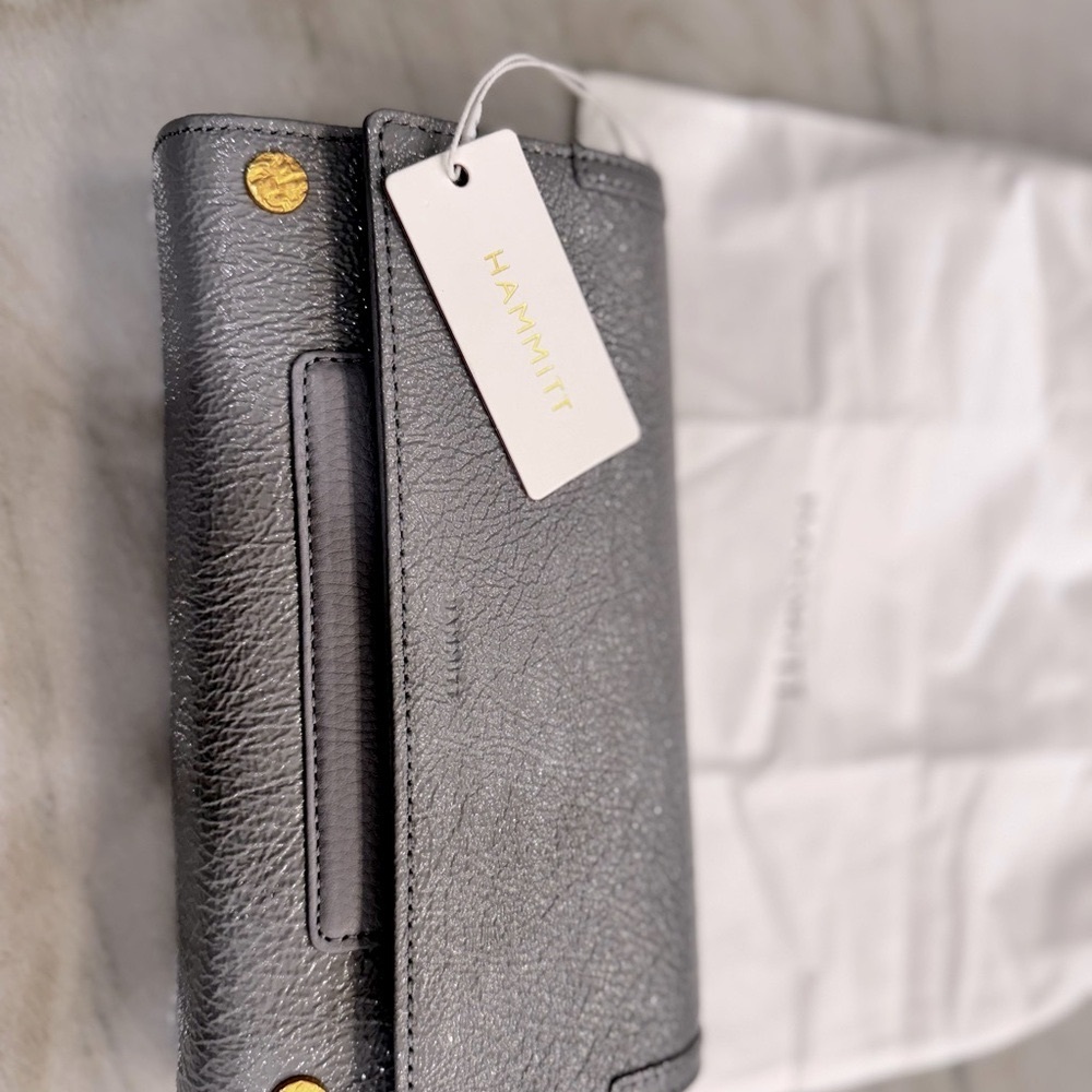 Hammitt AJ CROSSBODY CLUTCH marina glaze/brushed gold hammered